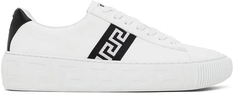 versace sneakers white and black|versace greca sneakers white.